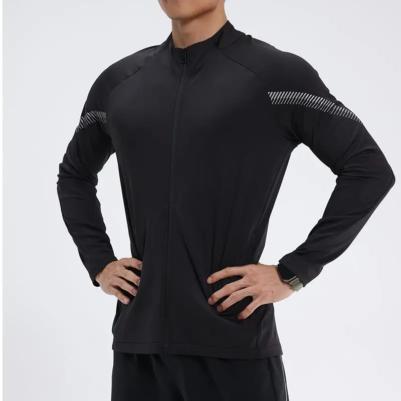 Running Jacket Men's Spring New Windproof Training Sportswear with Plush Insulation Waterproof Outdoor Hooded Sweatshirt