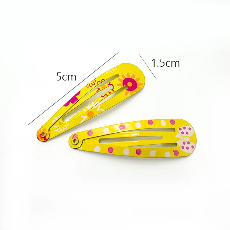 50 Stück/Set Legierung Haarschmuck Kinder Haarspangen Blumenmuster Cartoon Haarklammern Einfarbige Bonbonfarben Kopfclips Mädchen Kopfschmuck – Detail 4