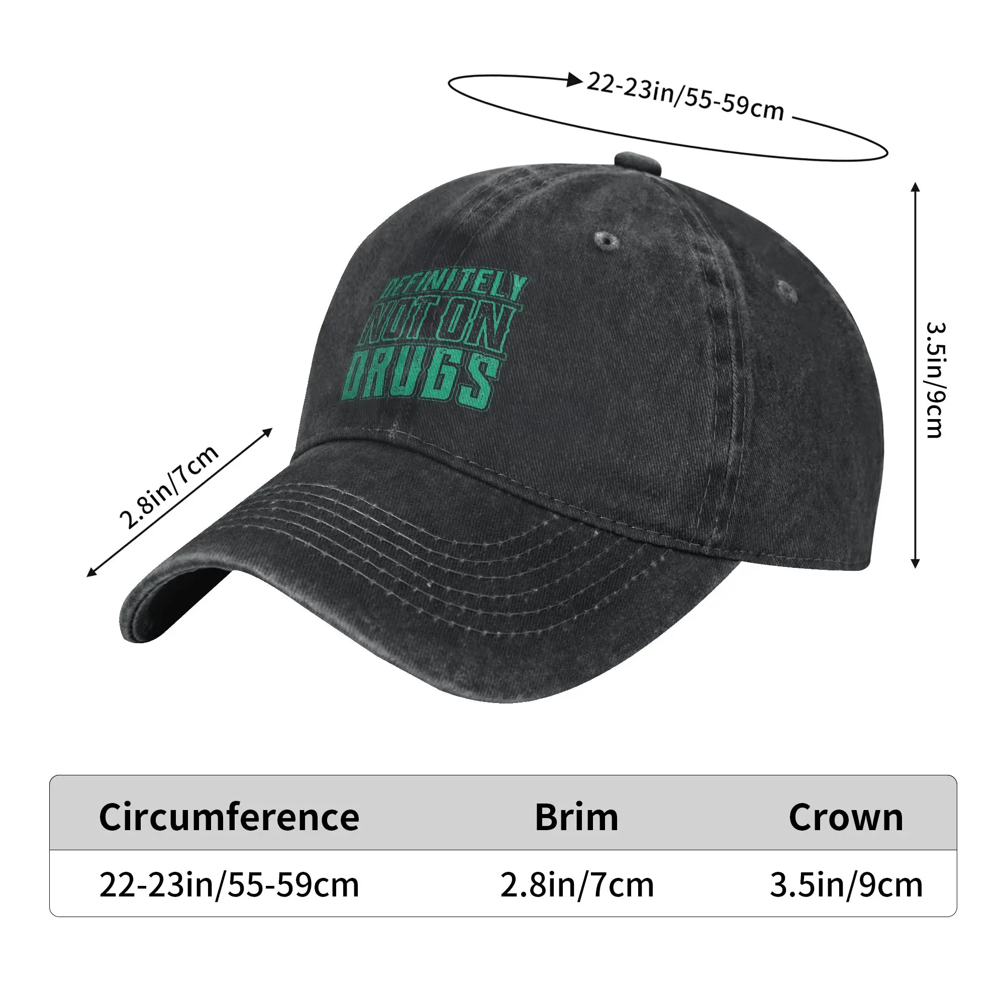 Definitely not on Drugsed Trippy Rave Party Sun Baseball Cap  Streetwear Men Adult Washed Hip Hop Hats Adjustable Baseball Caps