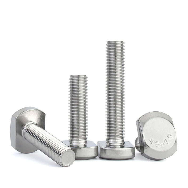 1-10pcs T Shape Type Groove Bolt M5 M6 M8 M10 M12 304 A2 Stainless Steel Hammer Head Screwfor T-Slot Chute Rail Miter Track