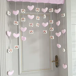 Princess Room Plush Lion Thread Partition Hanging Doorway Curtains Velcro Door Curtain Romantic Pendant Girls Bedroom Door