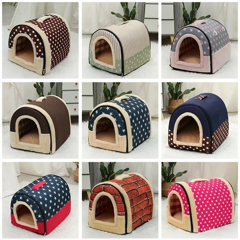 Big Dog Kennel Warm Winter Dog House Mat Detachable Washable Dogs Bed Nest Deep Sleep Tent for Medium Large Dogs House Supplies