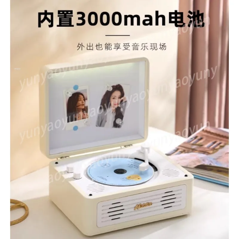 New Retro Cd Player Music Album Bluetooth Stereo All-in-one Player Record Player Cd