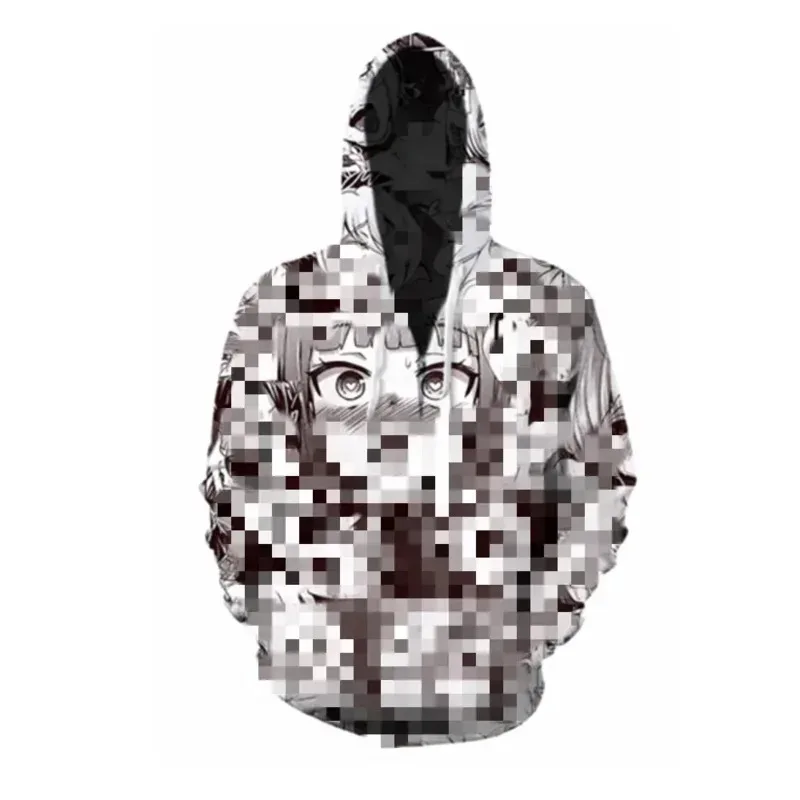 

2025 New Animation Costume 3D Ahegao Hoodie Sweatshirt Men Women Shy Girl Face Sweatshirt Cospaly Costume Cosplay Prop Hall★★★★
