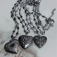 Romantic Heart Photo Locket Frame Pendant Necklace Silver Color Stainless Steel Love Heart Charms Necklaces Women Y2K Jewelry