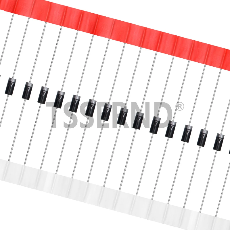 1N4007 100 pçs/lote 4007 1A 1000V DO-41 Diodo Retificador Novo