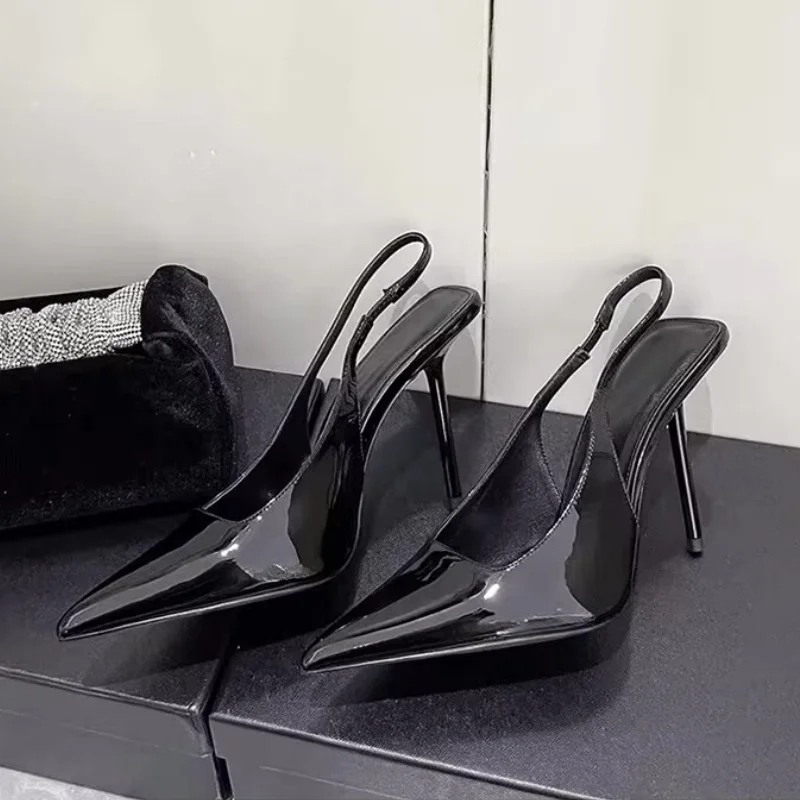 2025 Summer French Heels Shoes New Brand Women Shoes Slip Stilettos Sexy Stone Grained Sandals Catwalks US Tax Inclusive Product