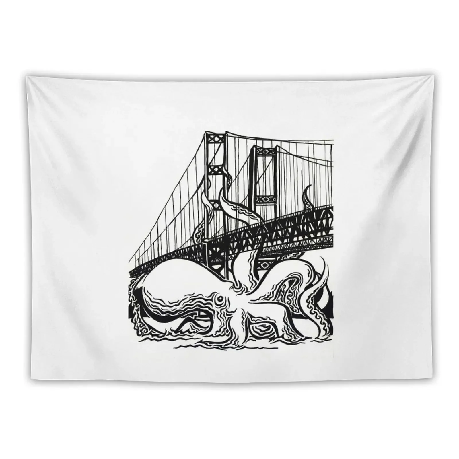 Tacoma Narrows Octopus Tapestry House Decoration Kawaii Room Decor Nordic Home Decor Tapestry