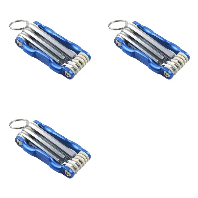 

A98E-3X Folding Hex Key Box End Wrench Set Flat Ball Head Spanner Key Set Repair Car Hand Tools A