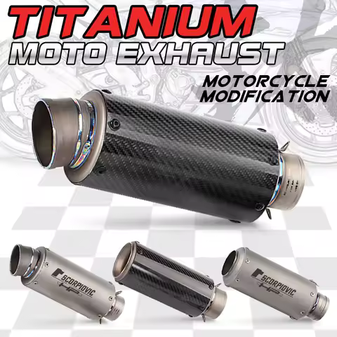 Inlet 51mm 60mm Motorcycle Exhaust Pipe Muffler DB killer Project Titanium alloy Exhaust Pipe For R6 CBR1000RR GSXR650 z800 R