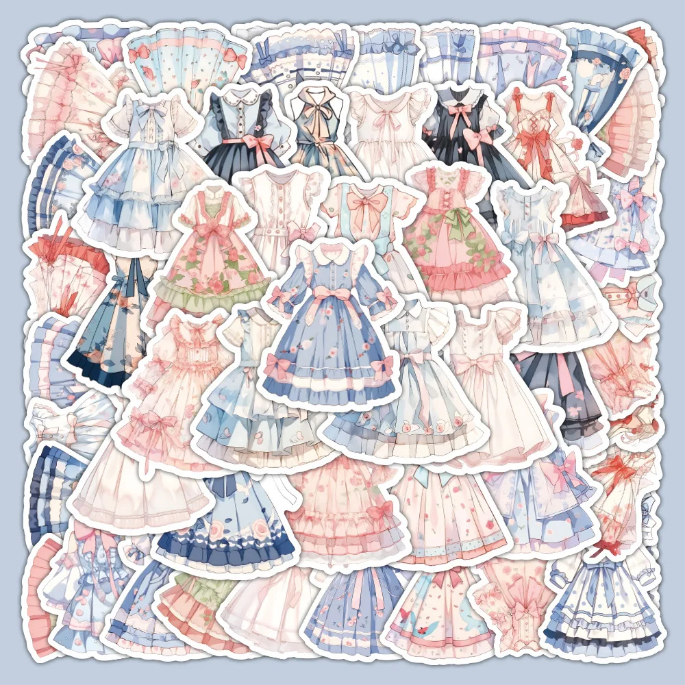 

10/60PCS Lolita Skirt Girl ACGN Style Cartoon Waterproof Stickers DIY Decoration Notebook Mobile Guitar Suitcase Graffiti Toys