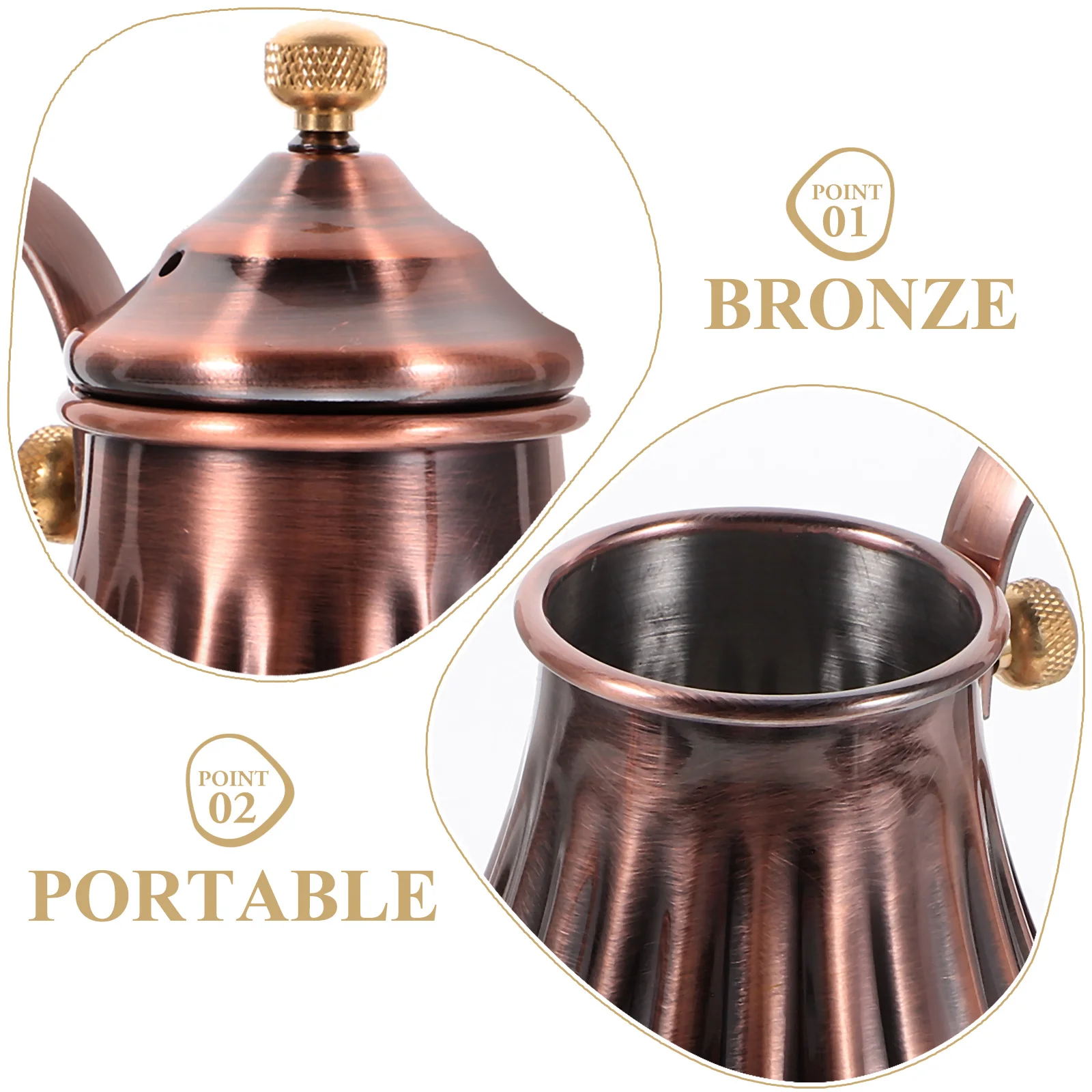 

Long Spout Coffee Pot 420ml Stainless Steel Kettle Copper Practical Kitchen Cafe Office Tea Container
