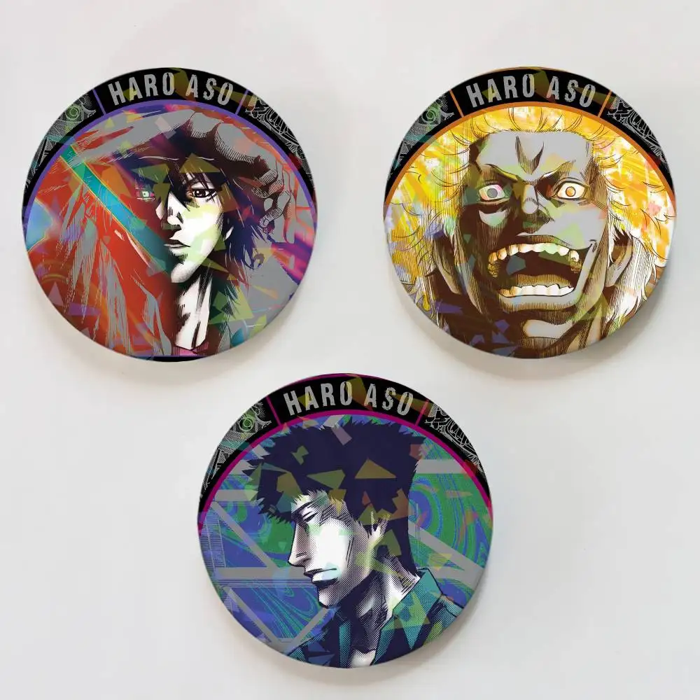 Comics A-AlIcE-E in B-BOrDeRLaND-D Round Badge Lapel Pins for Backpacks Briefcase Laser Brooch Clothes Gifts