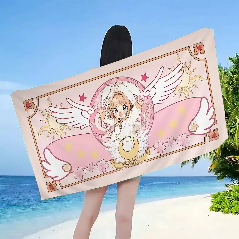 C-Cardcaptor Sakura Anime Beach Swimming Towel Soft Absorbent Washcloth Children's Gifts for Kids Travel Camping Gym