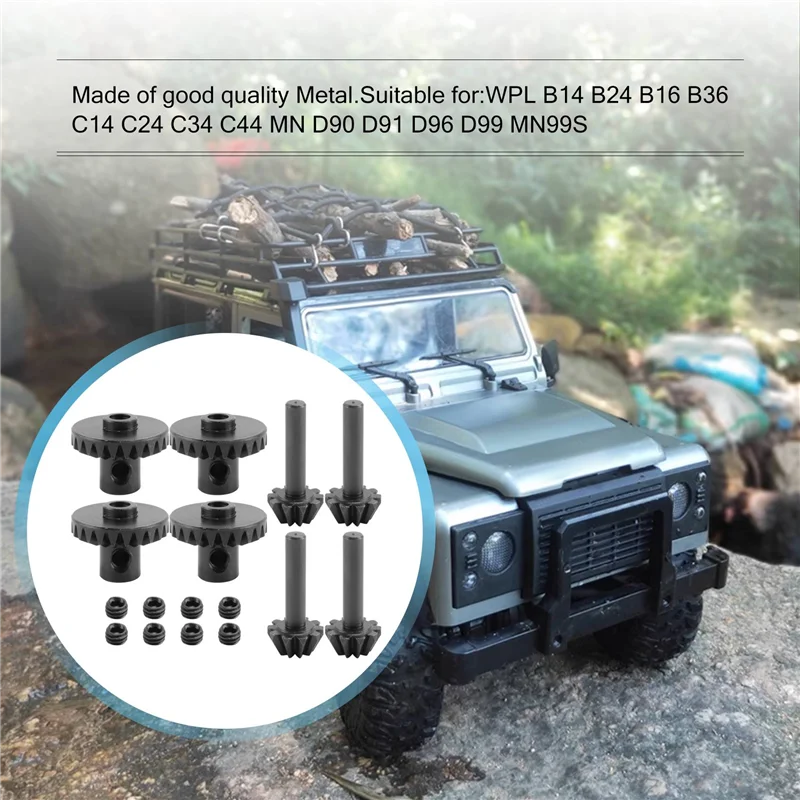 

CYGJ-8Pcs Steel Front & Rear Axle Gear Drive Shaft Gear Upgrade Accessories For WPL C14 C24 B24 B36 MN D90 D99 MN99S Parts