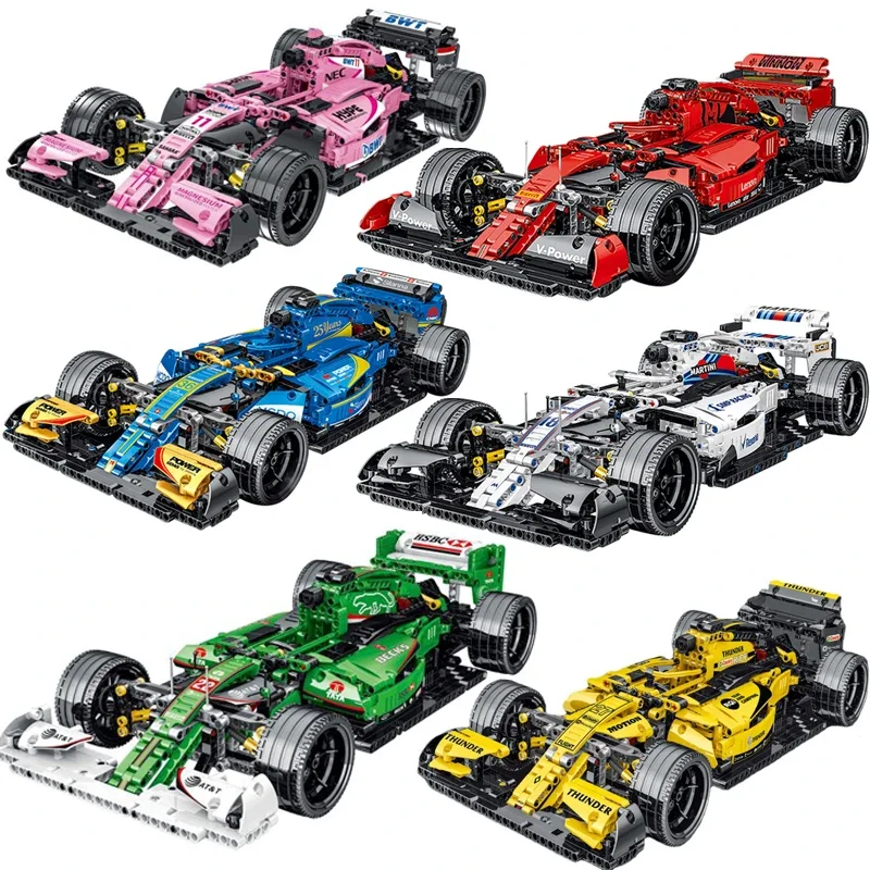 Technical Simulation F1 Racing Car Building Blocks APP Remote Control Speed Racing Sport Vehicle Model Brick Toys For Kid MOC