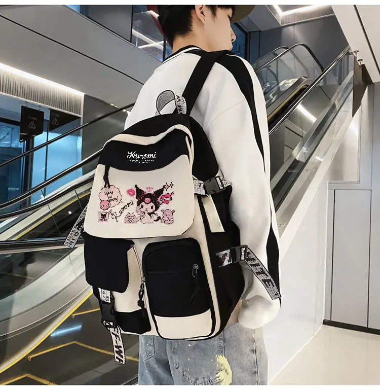 New Sanrio Anime Kuromi Backpacks For Children Toys Mochilas Aestethic Bag Student Campus Backpack Boys Girls Kawaii Gifts