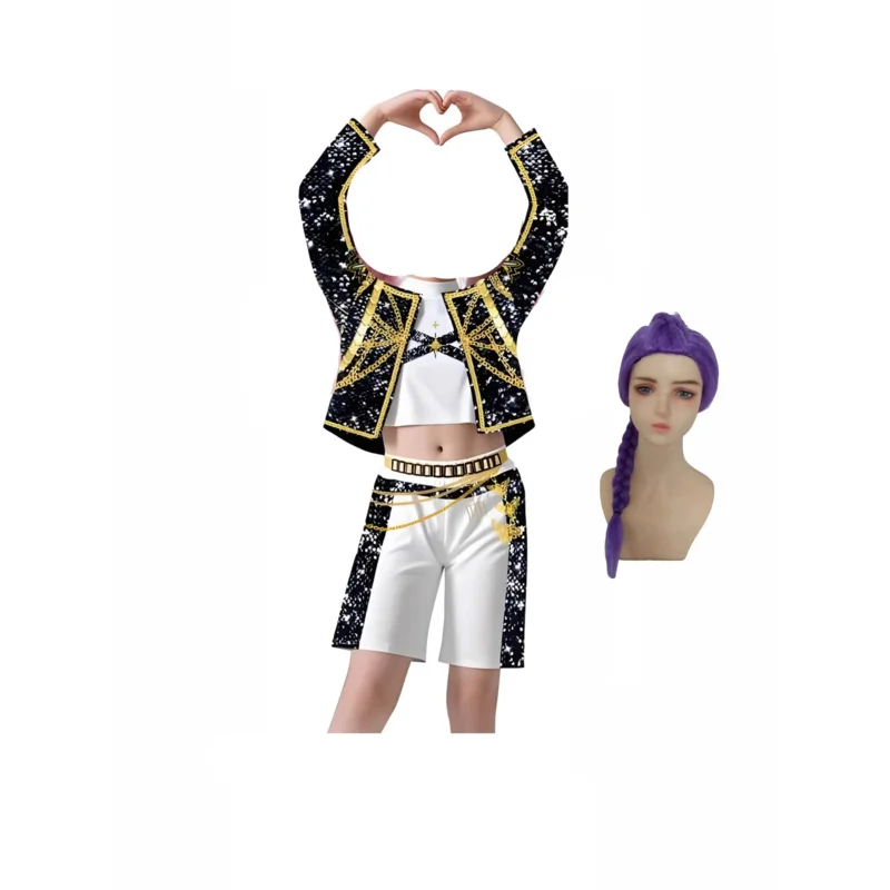 الأطفال K-Pop شيطان القاتل زوي رومي ميرا زي فستان خيالي تأثيري هانتريكس أيدول فيلم للفتيات كرياف ؛ 5 ، م'7. #6