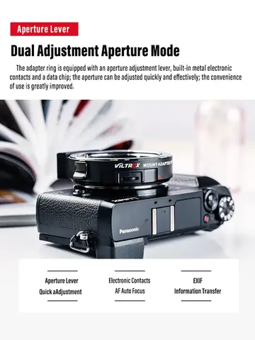 Viltrox EF-M2 II 0.71x Lens Adapter Speed Booster Focal Reducer Auto Focus for Panasonic Canon EF M43 Mount Camera GH4 GH5
