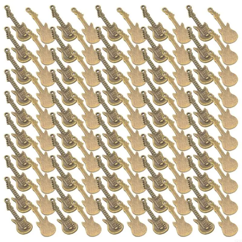  100Pieces Guitar Pendants Craft Accessories Instrument Jewelry Pendant Present for Jewelry Making and Craft Enthusiasts