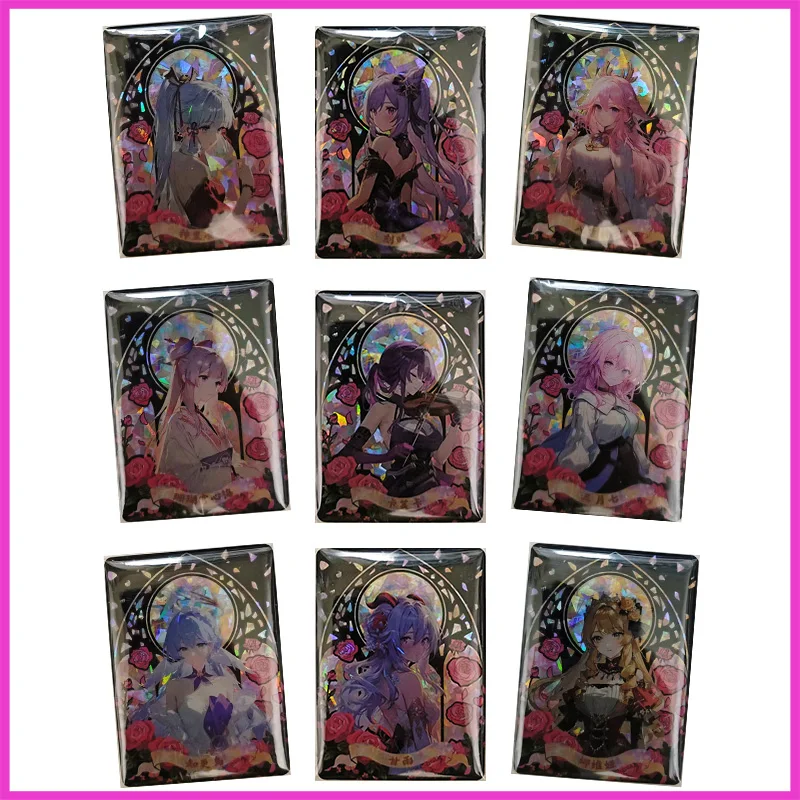 

Anime Goddess Story Toys for boys Kamisato Ayaka Keqing Yae Miko Kokomi Kafka Rare Drip Glue Collectible Cards Birthday Gifts