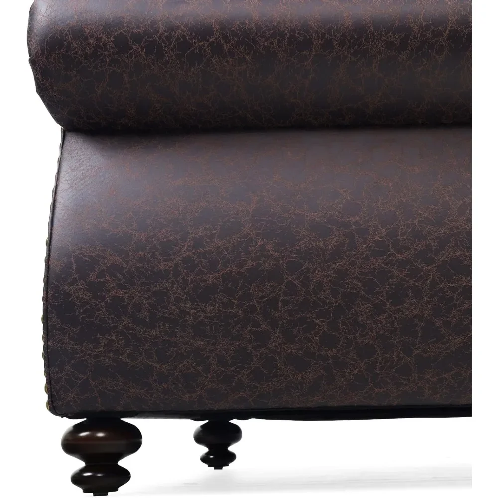 Living Room Sets,Mid-Century Vintage Sofa Couches with Rivet Design