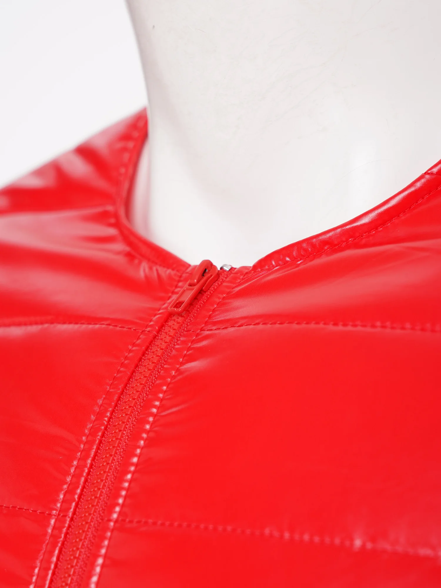 Women Quilted Puffer Padded Jacket Short Sleeve Vintage Jacket Coat Zipper Outerwear Quilted Coat for Waterproof Adaptive Coat