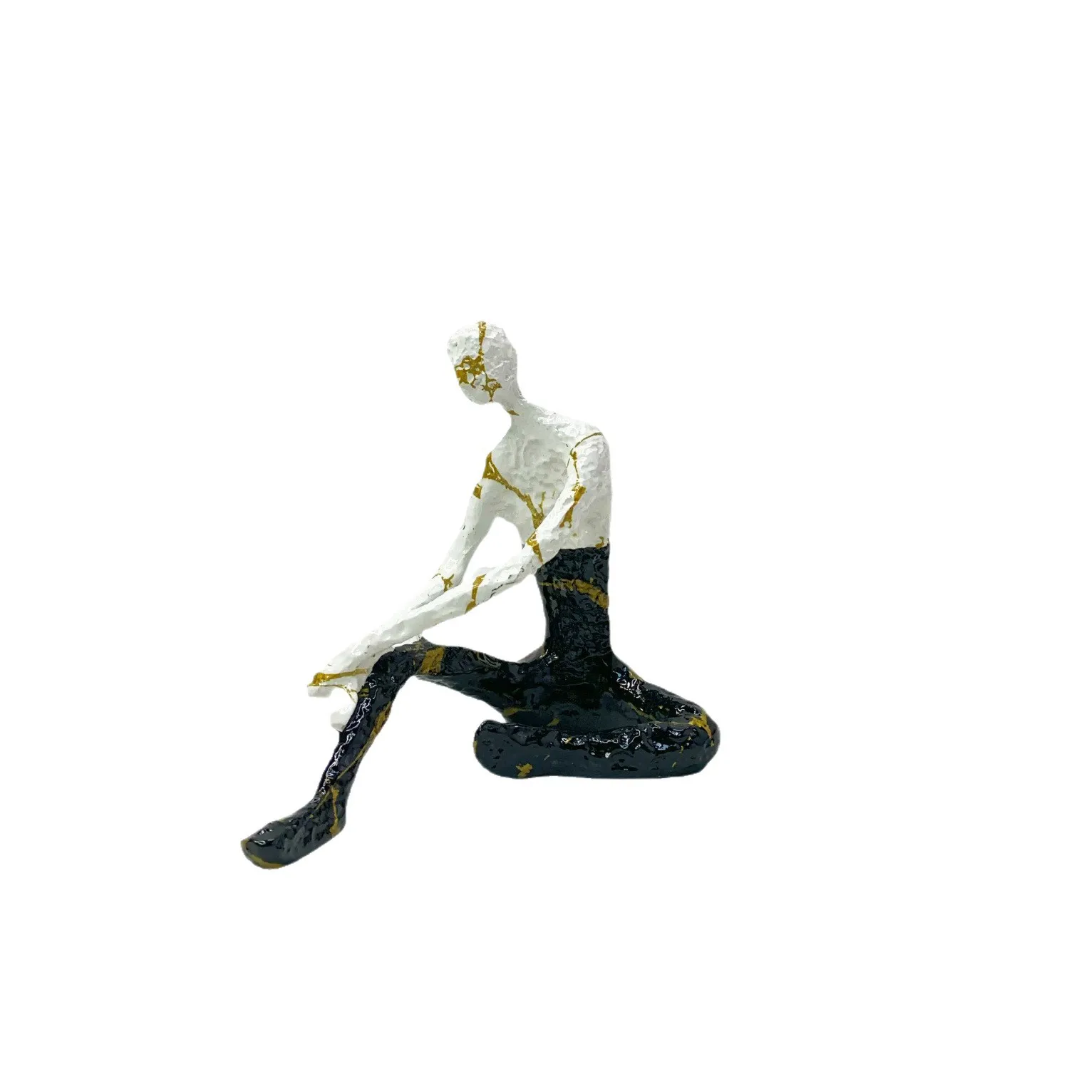 *uu. Abstract Sitting Figure Statue Nordic Minimalist Resin Art Sculpture Home Office Living Room Shelf Decor