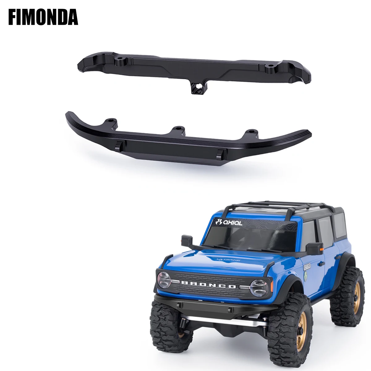 Juego de Parachoques Delantero y Trasero de Aleación de Aluminio para 1/30 Axial SCX30 Ford Bronco RTR Brushed Rock Crawler
