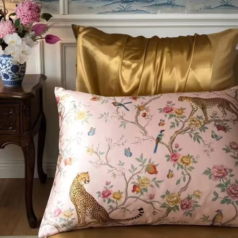 

22 Momme 100% Mulberry Silk Pillowcase - Double Sided Printed Pure Silk Pillow Cover Grade 6A Luxury Bedding