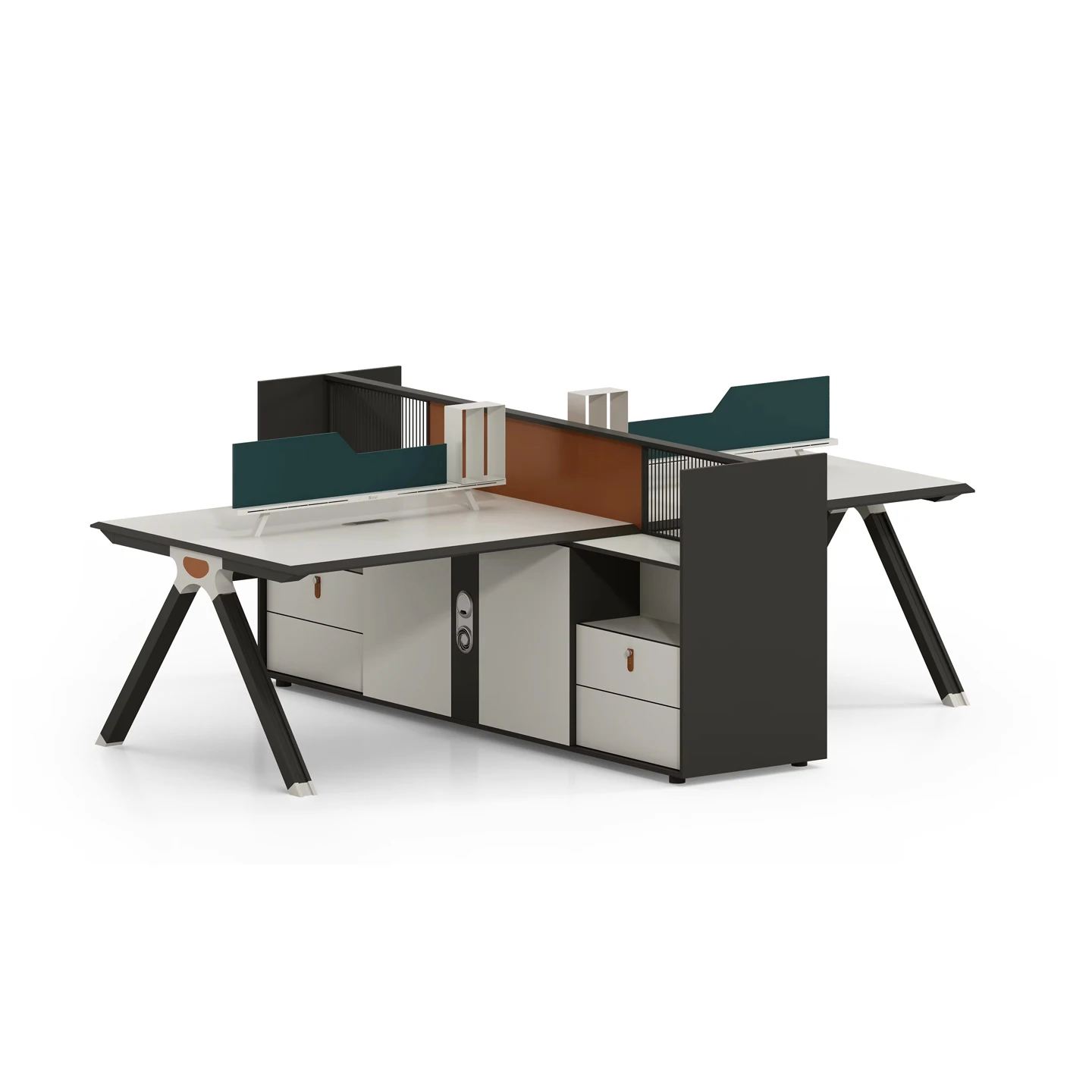 

Multi Function 4 Person Staff Modular Office Partition Desk Combination Cabinet and Office Table