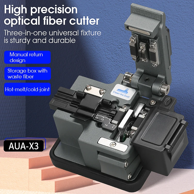 

COMPTYCO AUA-X3 Fiber Cleaver FTTH Fiber Optic Cable Cutting Knife 24 Sided Blade Optical Fiber Cutter Tool Manual Knife Return