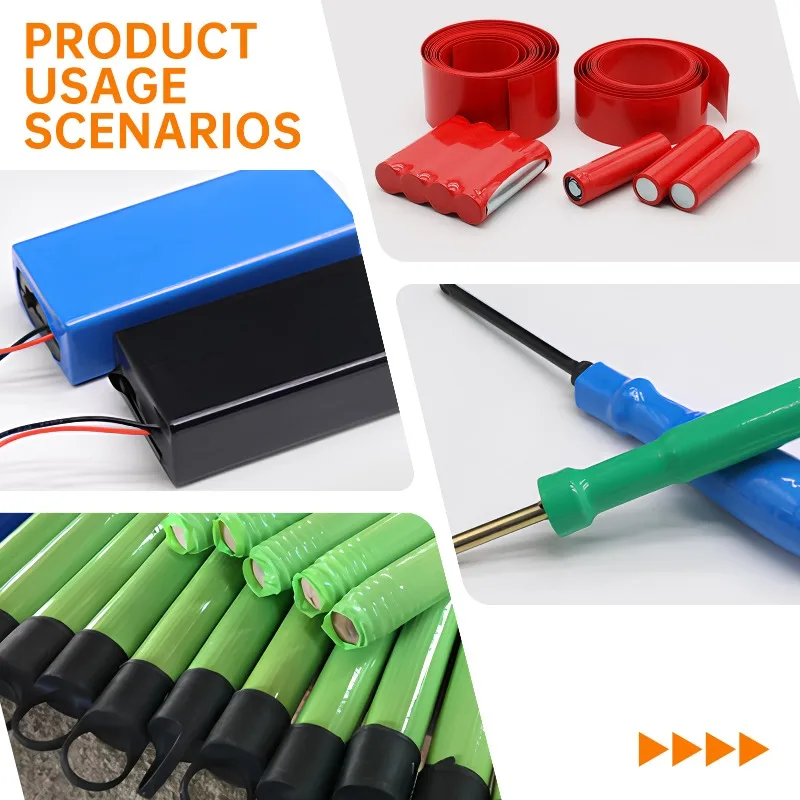 1M 18650 Battery Pack Wrap PVC Heat Shrink Tube Width 50mm ~ 188mm Waterproof Insulated Wire Protector Film Case Cable Sleeve