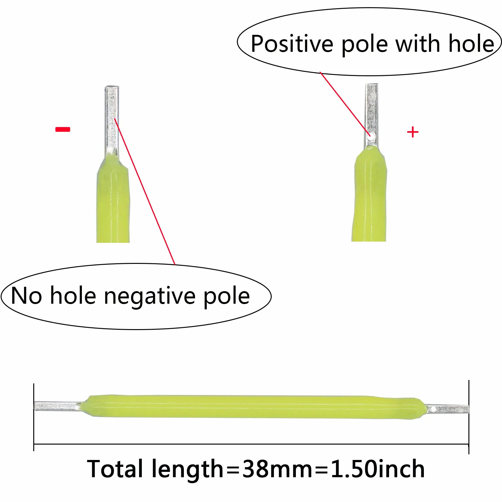 Pièces de lampe à Filament Edison, puce LED, accessoires de lumière à incandescence, Diode pour la réparation, 38mm, DC12V, 10 pièces