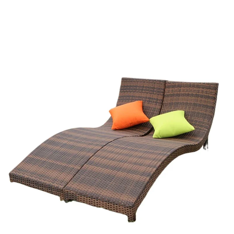 

Outdoor beach bed, balcony garden leisure rattan bed, hotel villa swimming pool sun bed nap