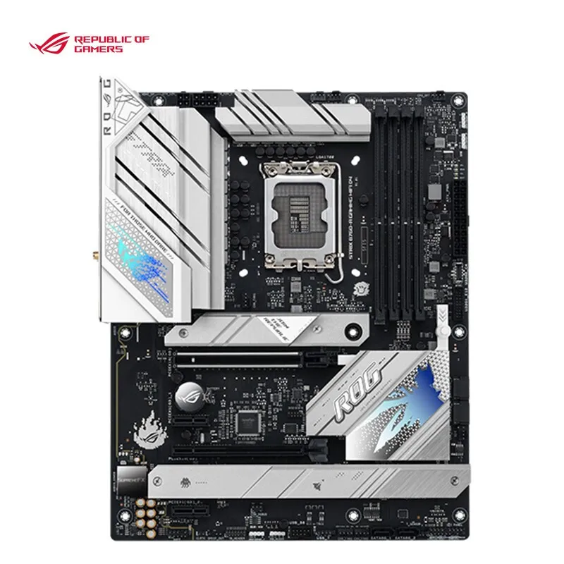 Asus-ROG STRIX B760-A Placa-mãe Gaming, Soquete WiFi D4, LGA1700 para 12th e 13th Gen Core, CPU i5, i7, i9, Intel B760, Novo, Branco