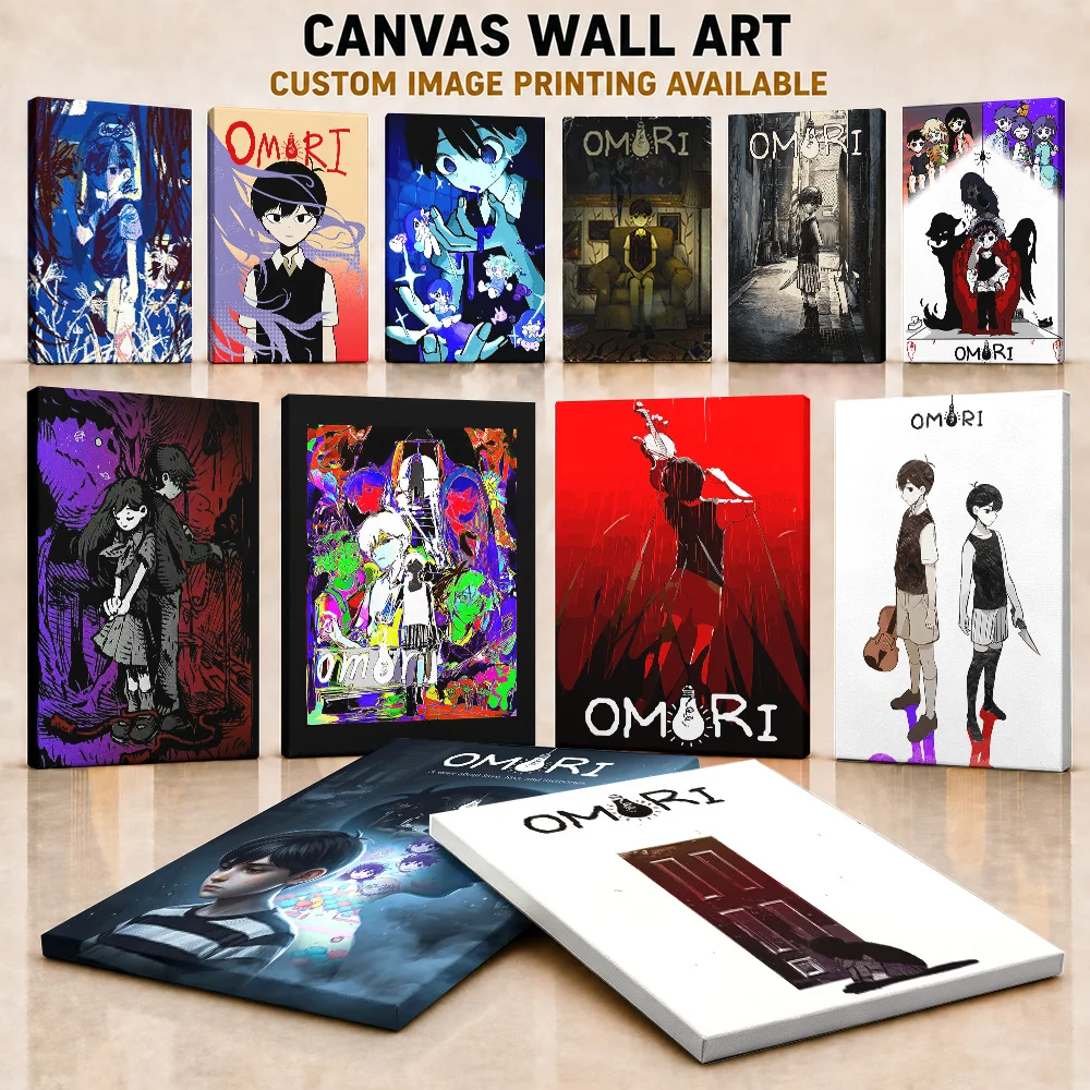 OMORI Canvas Poster Personalized Photo With Retro Pixel Adventure Style Wall Paintings Decoration For Gaming Room Player Gift