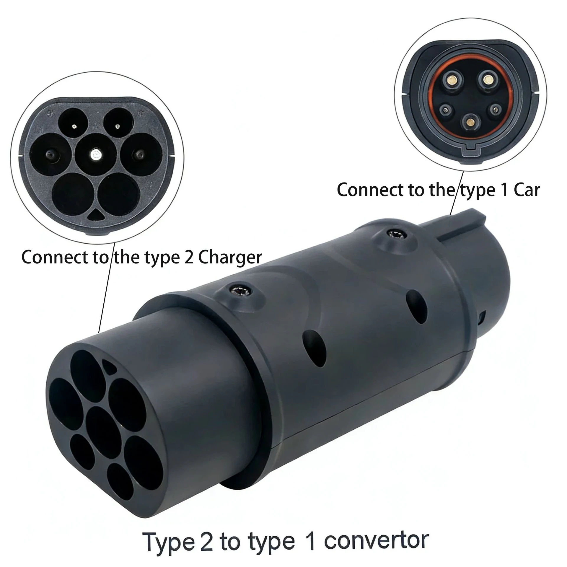 ANDAIIC EV Charger Adapter Type2 naar Type 1 Converter type 1 naar Tesla 32A 1 P Elektrische Voertuig EV Auto Connector