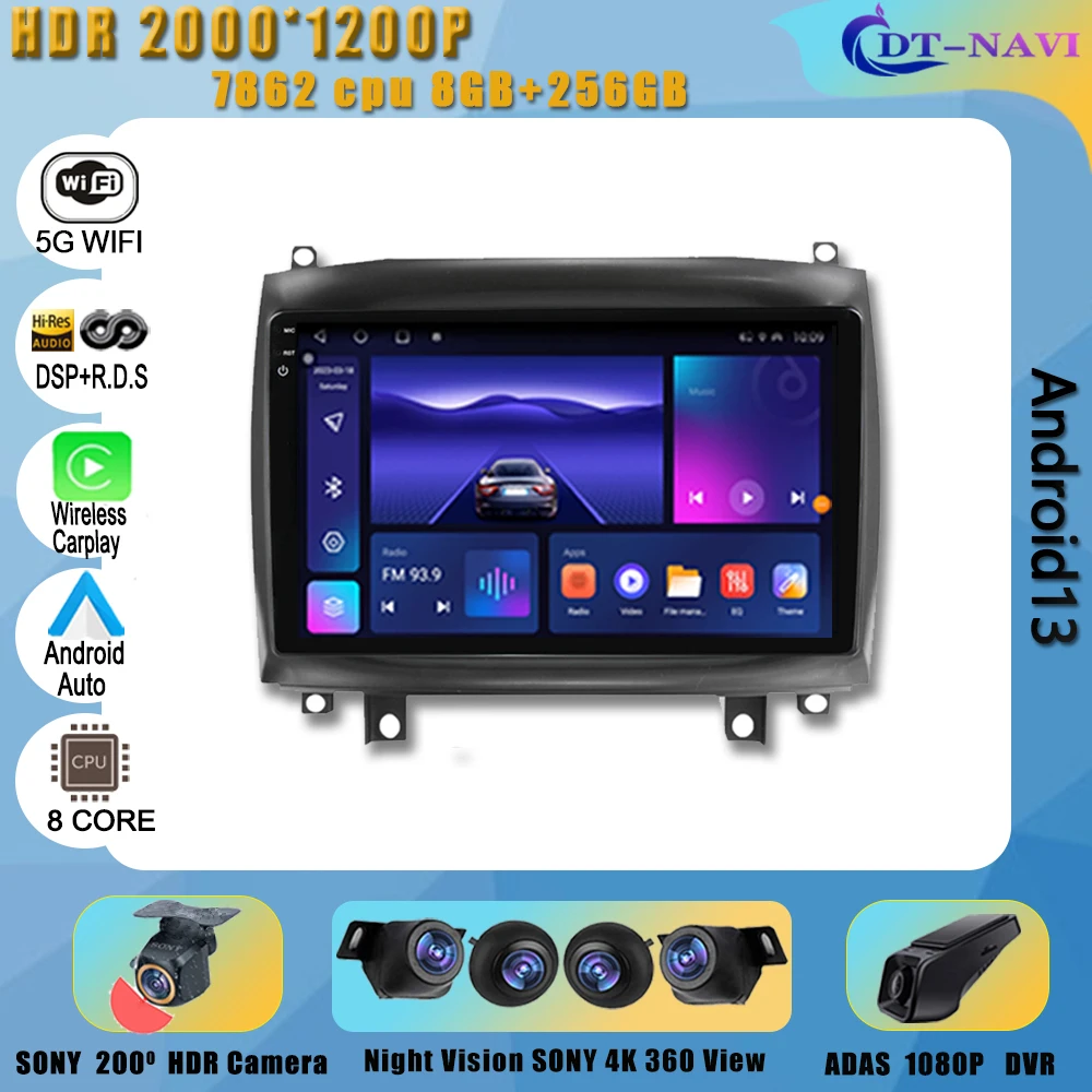 

Автомобильный радиоприемник, беспроводной carplay Android 13 для Cadillac CTS 2002 - 2007 SRX 2003-2009, автомобильный мультимедийный плеер, автомобильная стерео навигация