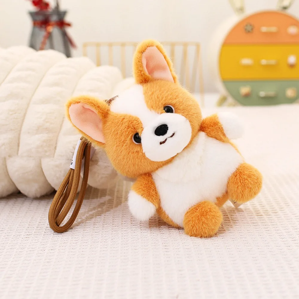 Puppy Dolls Dog Plush Pendant Schnauzer Bag Charm Husky Corgi Plush Shiba Inu Stuffed Animal Dog Stuffed Keychain Car Decor