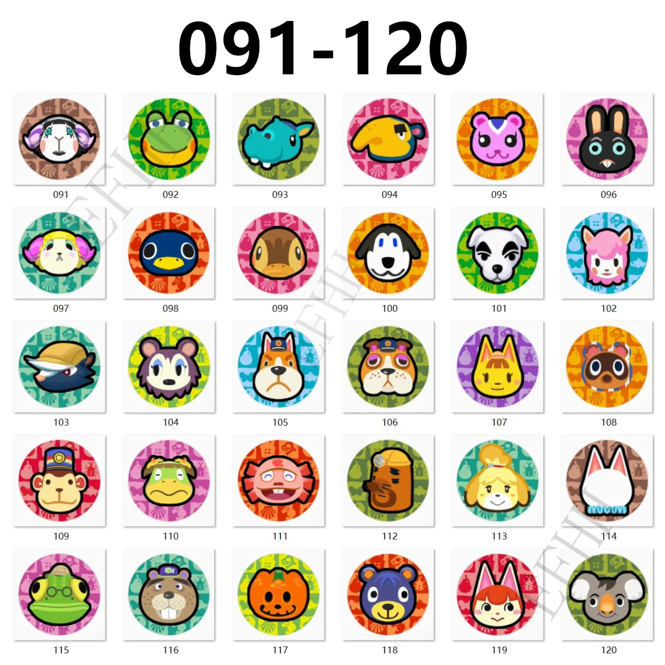

091-120 Various Amxxbo Card Hot Game Animal Croxxing: New Horizons Various cute roles NS Game Set Collect Mini NFC Coin Cards