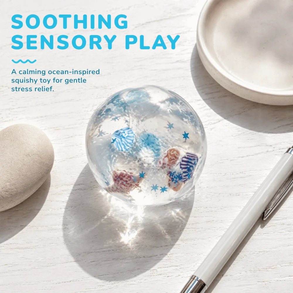Pinch Toy Shell Squishy Toy Slow Rebound Ocean Style Sensory Toy Colorful Clear Coconut Oil Scented Fidget Toy Office