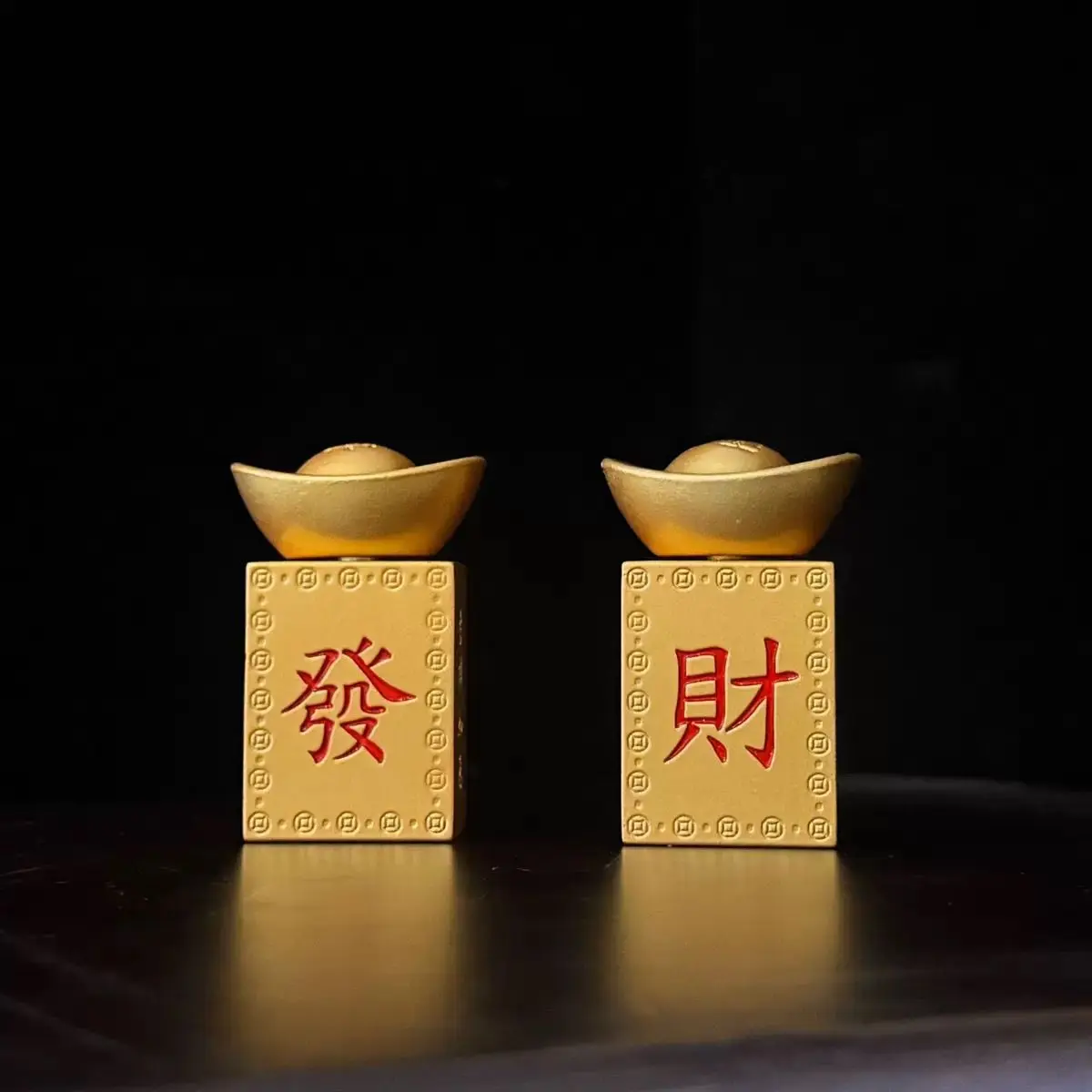 New Fortune Ingot Blessing Figurine Home Office Desk Decoration Handheld Ornament Holiday Gift for Friends