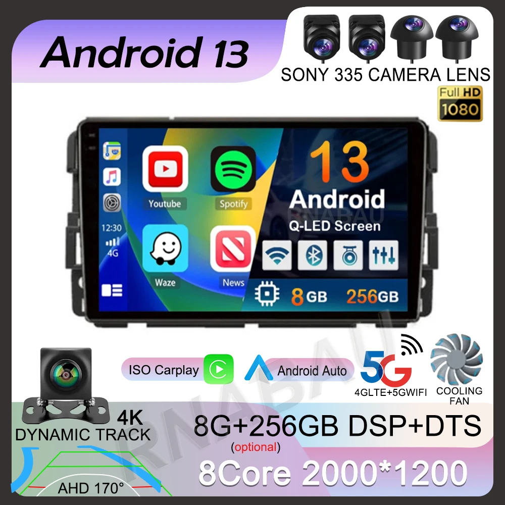 Android 13 Car Radio For Chevrolet Silverado Impala GMC Yukon Acadia Sierra Navigation GPS Multimedia Video Player DSP Stereo BT