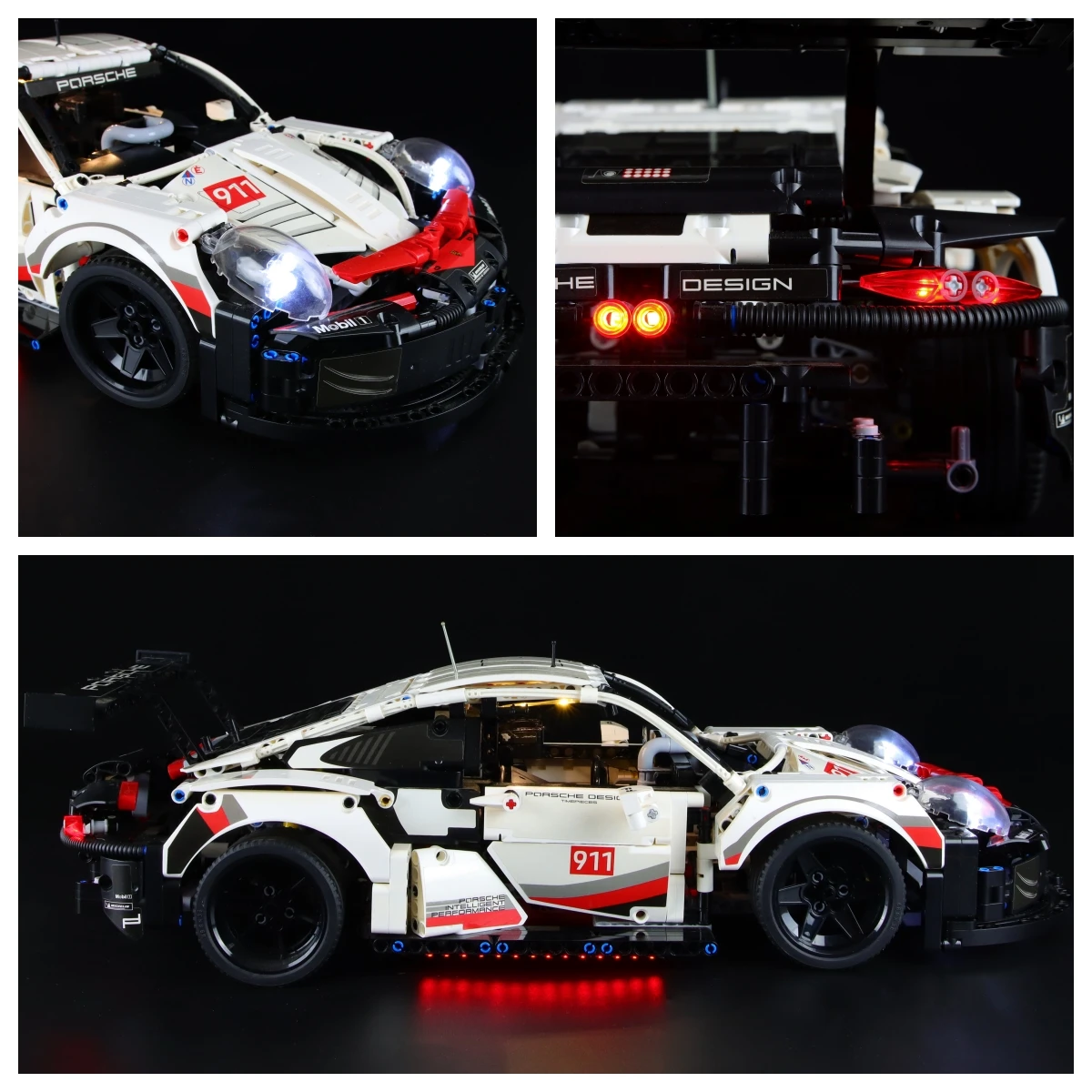 (Não inclui blocos de construção) luz LED para LEGO 42096 Technic Porsche 911 RSR DIY lâmpada decorativa com caixa de bateria
