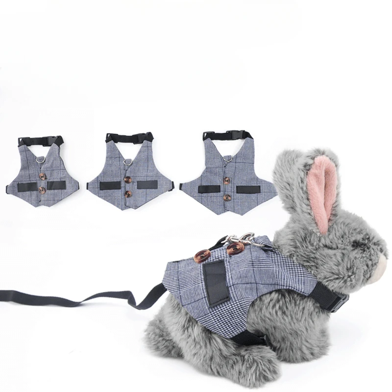 Niedliches Kaninchengeschirr und Leine-Set, Outdoor-Walking-Haustiergeschirre für kleine Tiere, Kaninchen, Teetasse, Hunde, Kleidung, süßes Geschirr