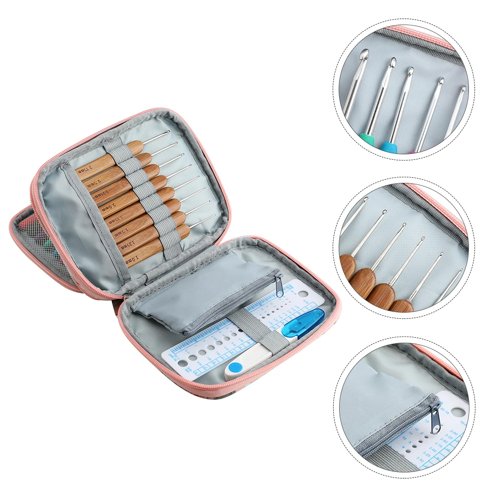 

Crochet Tools Kit TPR Needles Hooks Weaving Accessories 10 Sizes Smooth Long Sweaters Scarves Knitting