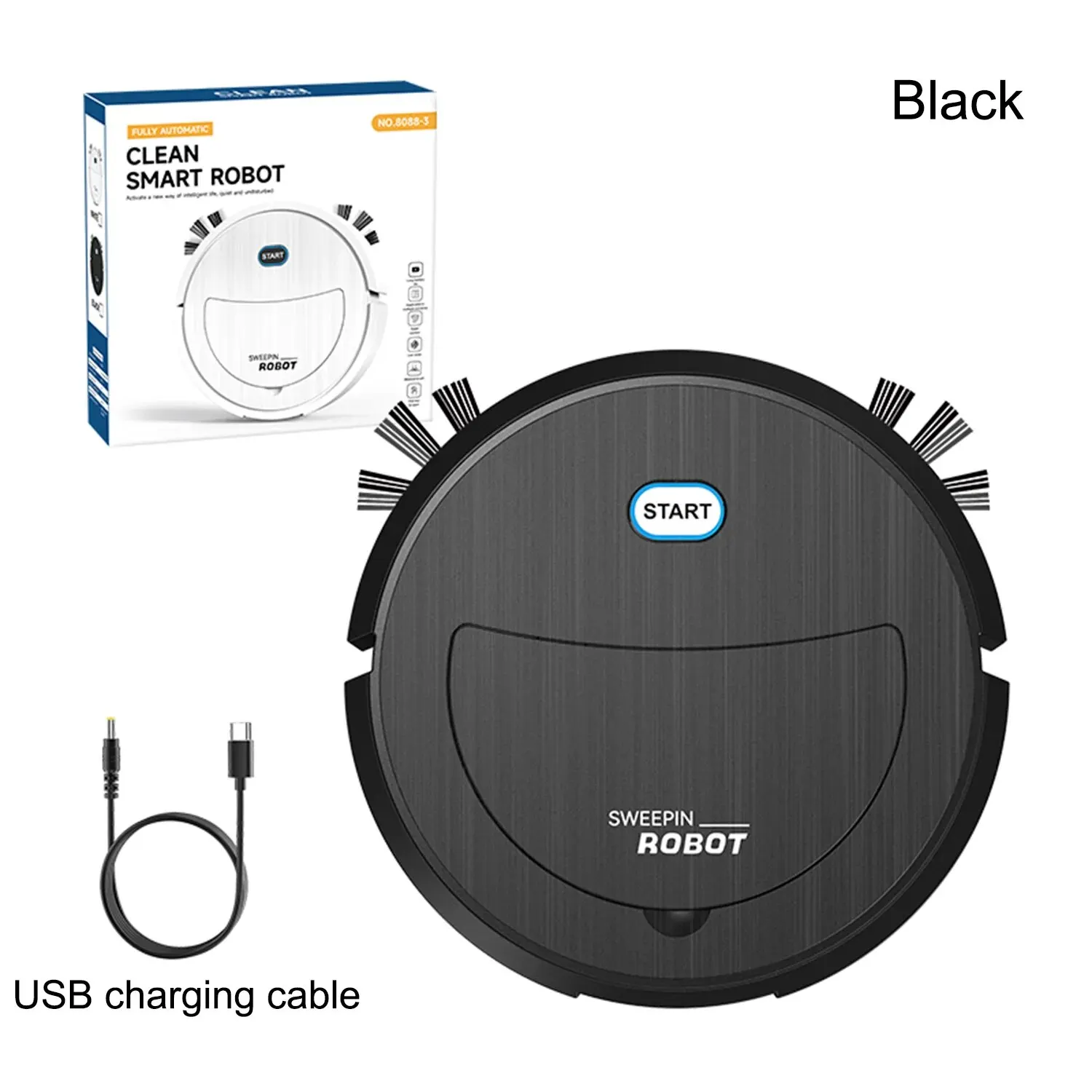 Robot Vacuum Cleaner 3 in 1 Electric Sweeping Robot Ultra Slim Quiet Robotic Vacuum Cleaner for Hard Floor, Pet Hair, Carpet