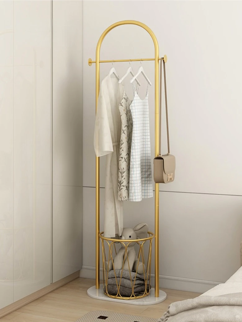 Floor Bedroom Coat Rack Corner Modern Simple and Light Luxury Home Indoor Thickened Thickened Clothes Rack Clothes Drying