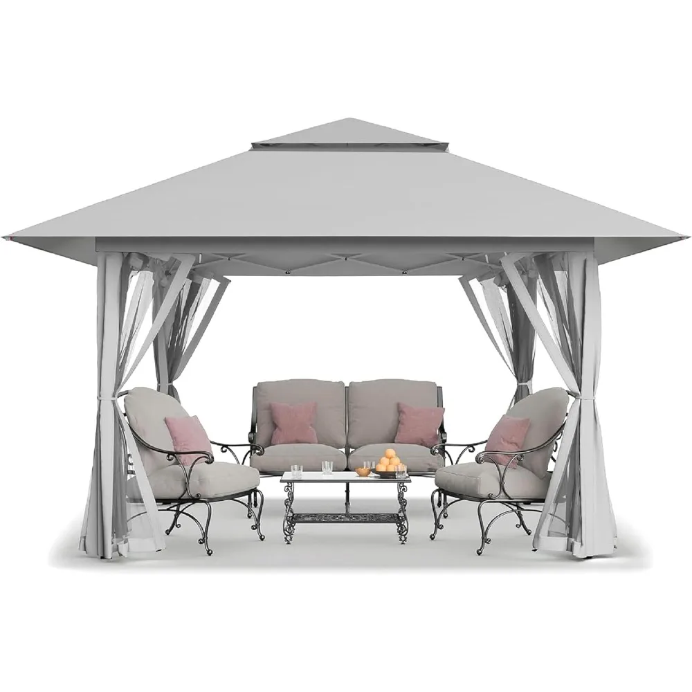 

11X11 Outdoor Pop Up Gazebo Base 10X10 Patio Gazebos Patented Center Lock Quick Setup Newly Designed Storage Bag Instant Canopy